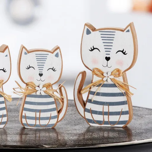 Gilde Dřevěná dekorace Kotě Jasmina, 15 cm