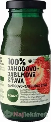 Zdravo 100% JAHODOVO-JABLKOVÁ ŠŤAVA, 200ml