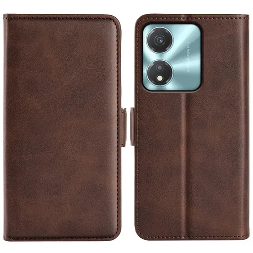 SIDE Peňaženkové puzdro pre Honor X5c Plus tmavohnedé