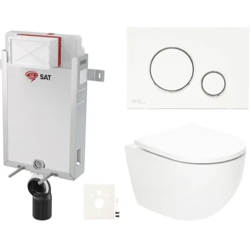 Závesný wc set SAT Fusion na zamurovanie vírové splachovanie SIKOSZTORFU70