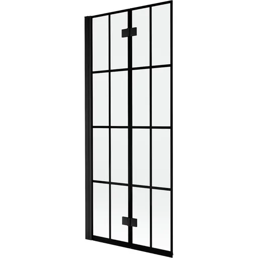 MEXEN - MIST vaňová zástena 80x150 cm 6mm 2-s, čierna, dekor, ľavá 8A9-080-002-70-77-L