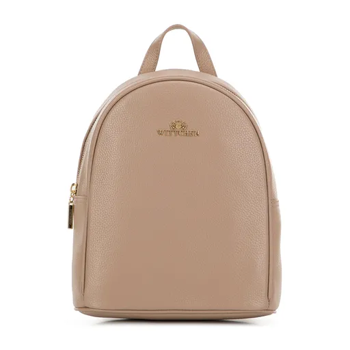 Kožený dámsky polkruhový batoh béžový 100-4E-609-9