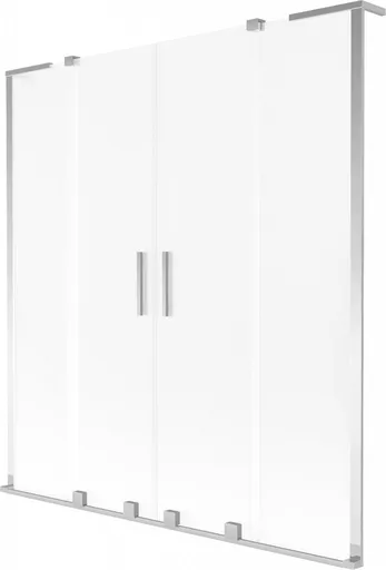 MEXEN/S - Velar L Duo dvojkrídlová posuvná vaňová zástena 150 x 150, dekor, chróm 896-150-003-32-01
