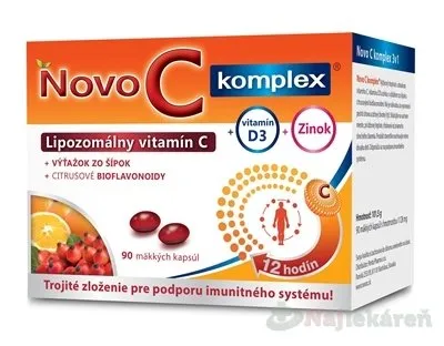 Novo C Komplex Lipozomálny Vitamín C s Vitamínom D3 a zinkom 60 kapsúl