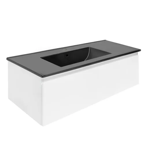 Kúpeľňová skrinka s umývadlom SAT B-WAY 99x30x45 cm biely lesk BWAY100WU4B