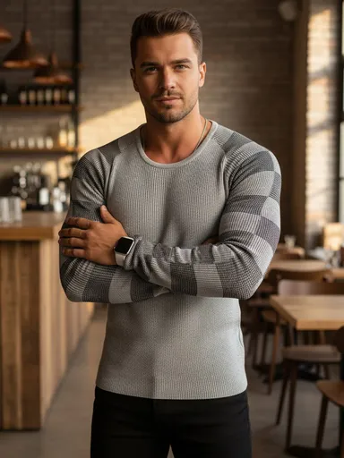 Jedinečný biely pánsky sveter.