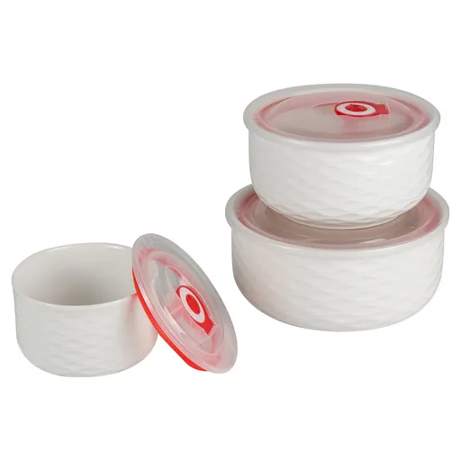 MAKRO - Misky keramika s poklopom umelá hmota 3ks, 800ml, 500ml, 250ml