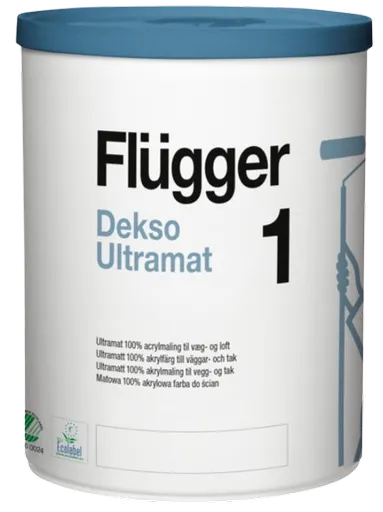 FLÜGGER DEKSO 1 ULTRAMATT - Hlboko matná antireflexná farba biela, 0,7 L