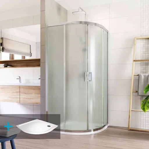 Mereo Sprchovací kút, LIMA, štvrťkruh, 80 cm, chróm  ALU, sklo Point, vanička liaty mramor CK608B32KM