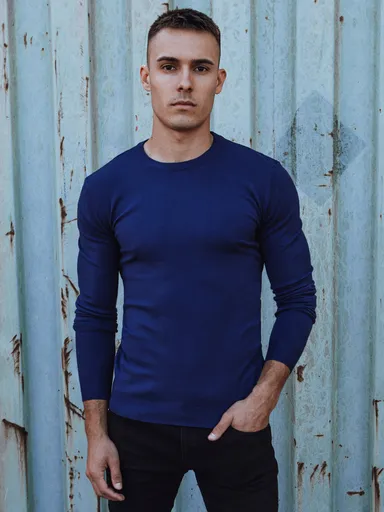 Pánsky klasický modrý sveter Dstreet WX2213