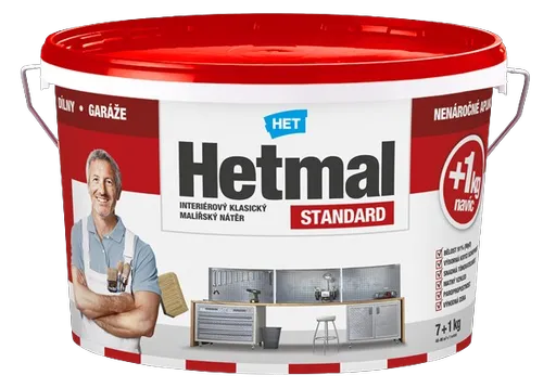 HETMAL ŠTANDARD - Interiérová maliarska farba biela 15 kg + 3 kg zdarma