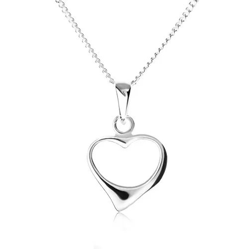 Náhrdelník zo striebra 925, retiazka a špicatý obrys nesúmerného srdca