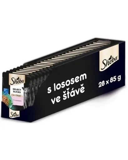 SHEBA kapsičky s lososom v šťave pre mačky 28x85g