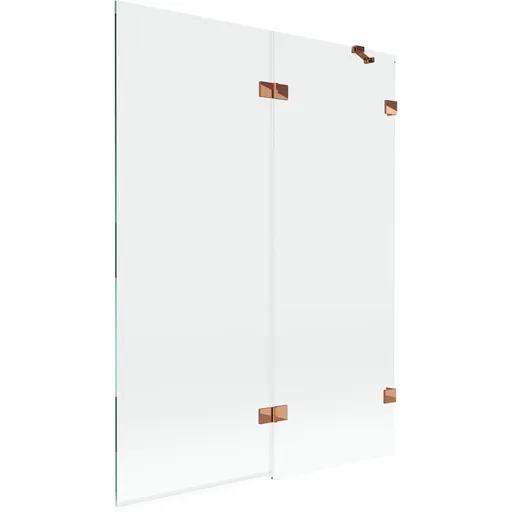 MEXEN/S - Lunar vaňová zástena 2-krídlová pravá 130 x 150, transparent, ružové zlato 897-130-100-60-00-P