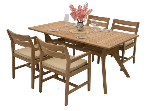 DEOKORK Záhradná teaková zostava WINSTON 1+4