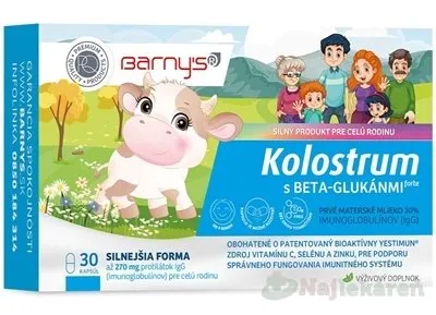 Barny's Kolostrum s beta-glukánmi 30 kapsúl