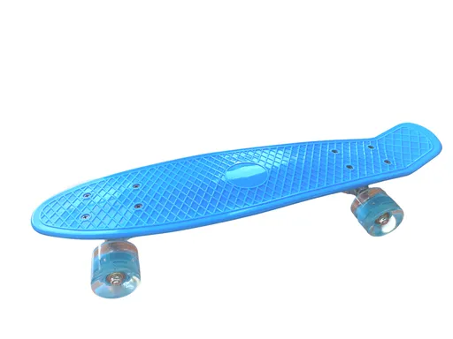 Pennyboard s LED kolieskami, 56 cm LIGHT BLUE