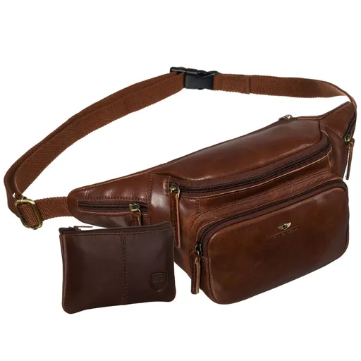 Hnedá pánska kožená ľadvinka na pás – štýlová a praktická na každý deň