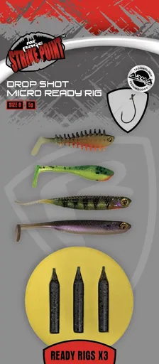 Fox rage montáž drop shot micro ready rig 3 ks - veľkosť 8
