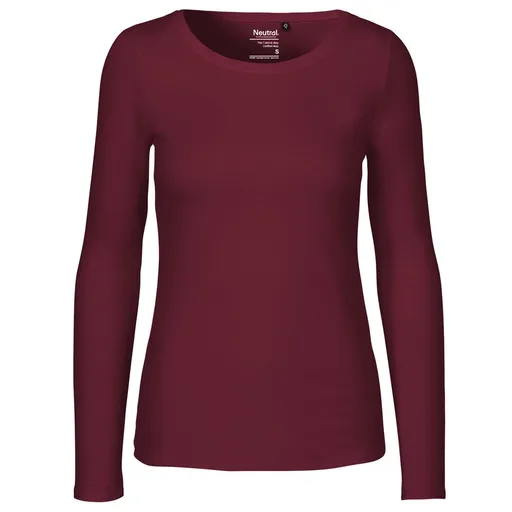 Neutral Dámske tričko s dlhým rukávom z organickej Fairtrade bavlny - Bordeaux | 2XL