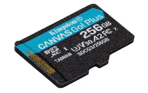 KINGSTON 256GB microSDXC Canvas Go Plus Gen4 200MB/s A2 U3 V30 Card bez adaptéra