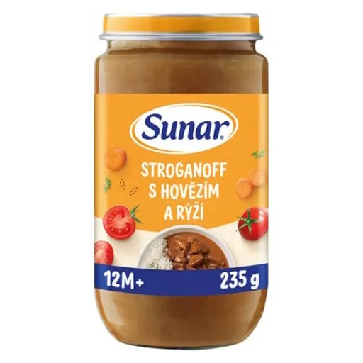 SUNAR Príkrm stroganov s hovädzím a ryžou 12m + 235 g