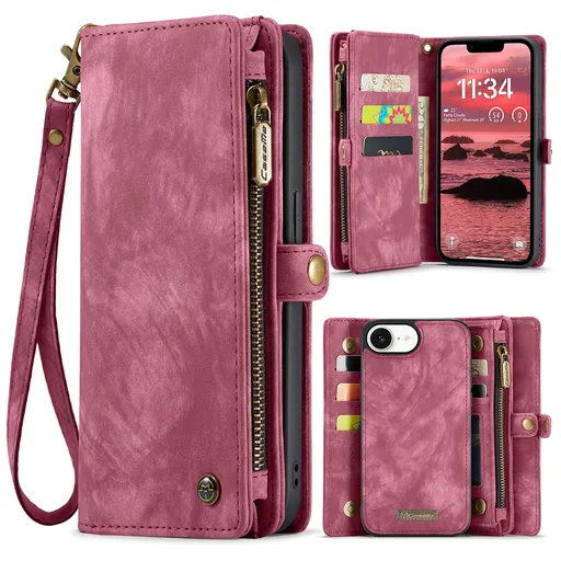 WALLET Ochranný kryt s peňaženkou 2v1 pre Apple iPhone 16e červený