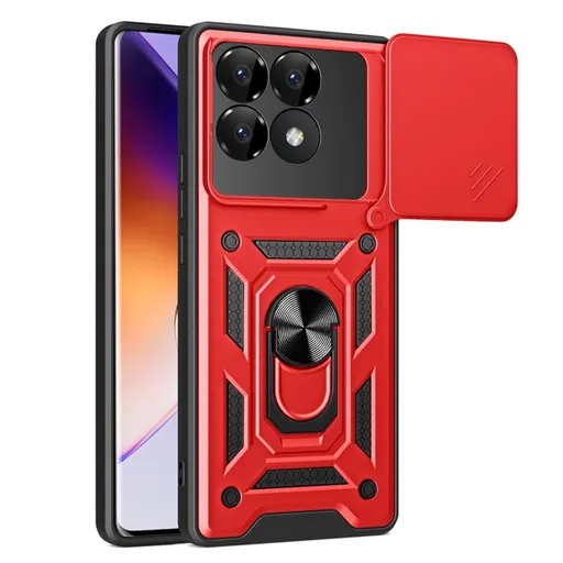 RING CAMERA Kryt s držiakom pre Xiaomi Poco F6 Pro červený