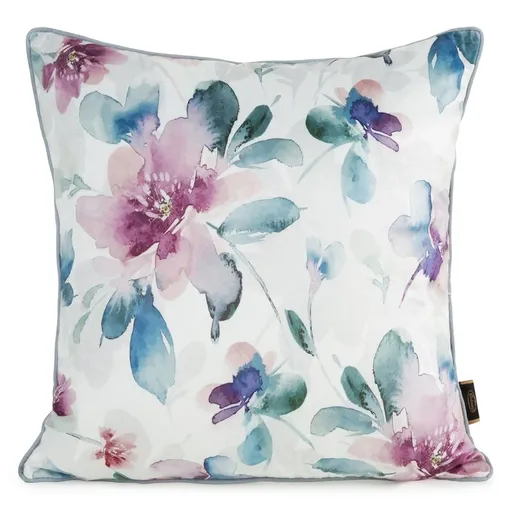 ArtFir Obliečka na vankúš VELVET 154 | biela/tyrkysová 45 x 45 cm