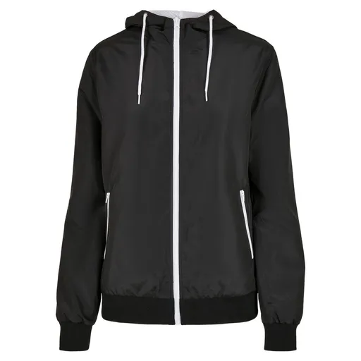 Build Your Brand Dámska vetrovka Recycled - Čierna / biela | 3XL