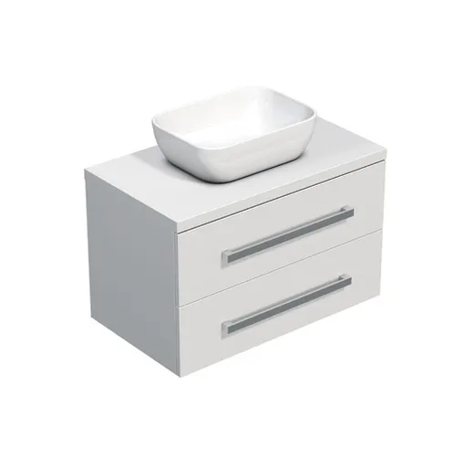 Kúpeľňová skrinka s doskou SAT Cube Way 80x53x46 cm biely lesk CUBE46803BI45