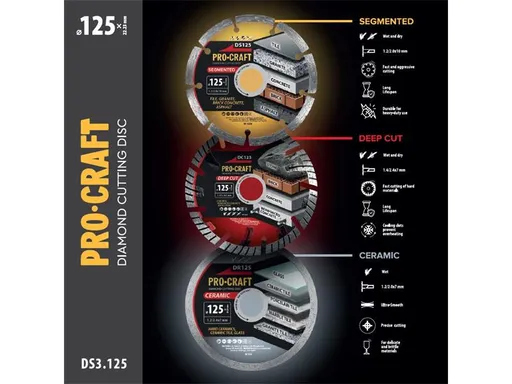 Sada diamantových kotúčov PROCRAFT DS3.125 3ks