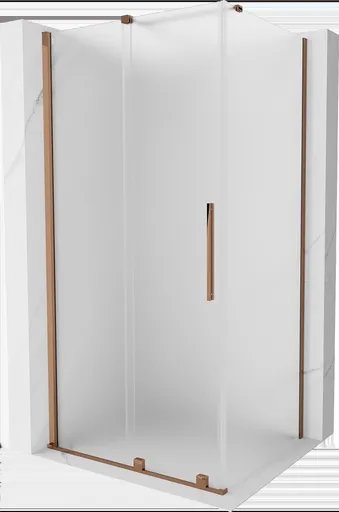 MEXEN/S - Velár sprchovací kút, posuvné dvere 120 x 70, dekor, ružové zlato 871-120-070-31-60