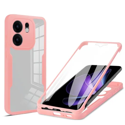 DUAL Obojstranný kryt s fóliou Oppo Reno13 F 5G / Reno13 FS 5G ružový