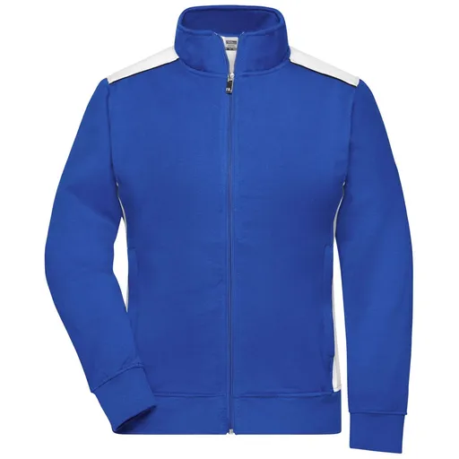 James & Nicholson (Daiber) Dámska mikina bez kapucne JN869 - Kráľovská modrá / biela | XS