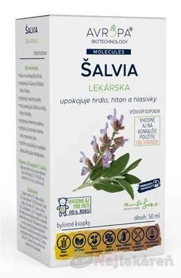 AVROPA ŠALVIA LEKÁRSKA bylinné kvapky 50ml