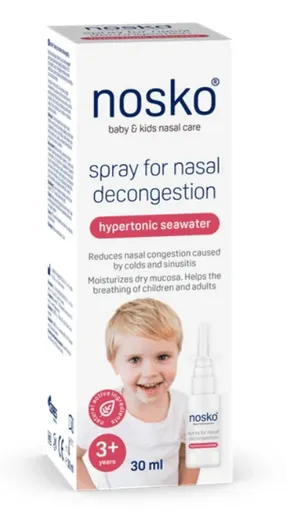 nosko sprej na uvoľnenie upchatého nosa hypertonická morská voda 30 ml