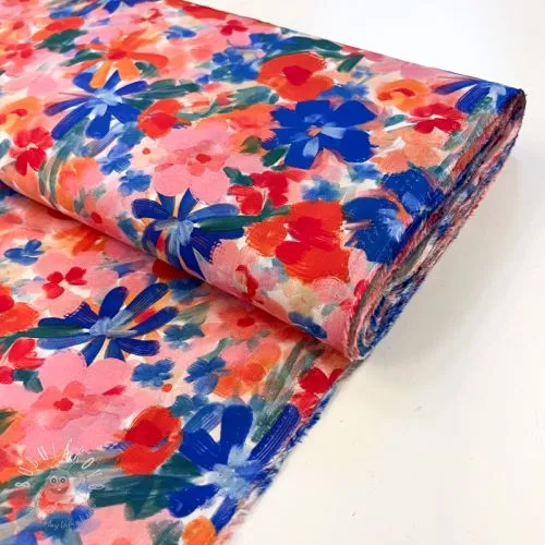 Viskóza RADIANCE Cornelia flowers pink digital print