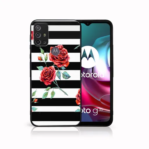 MY ART Silikónový obal Motorola Moto G10 / G20 / G30 BLACK and WHITE (034)