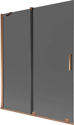 MEXEN/S - Velar dvojkrídlová posuvná vaňová zástena 140 x 150, grafit, ružové zlato 896-140-000-41-60