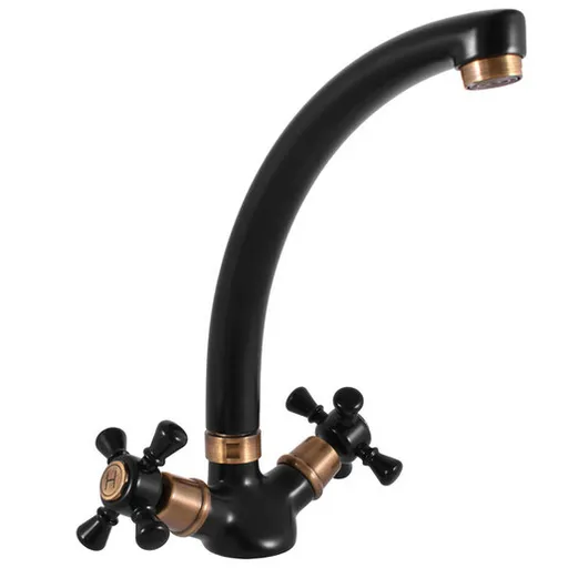 RAV SLEZÁK Morava drezová batéria s otočným ramienkom čierna / stará mosadz mk320.0/3cmatsm MK320.03CMATSM