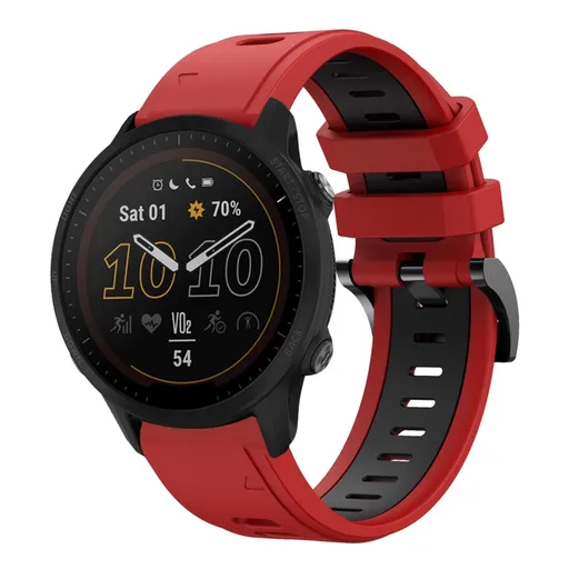 SPORTY Vymeniteľný silikónový remienok Garmin Forerunner 955 RED-BLACK