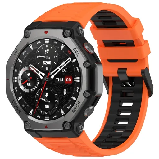 SPORTY Vymeniteľný silikónový remienok Amazfit T-Rex 3 ORANGE BLACK