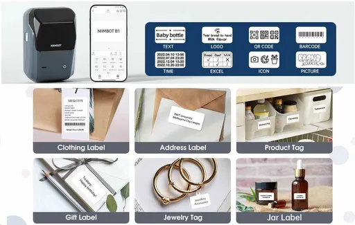 Niimbot Tlačiareň štítkov B1 Smart, grey + rolka štítkov 210ks