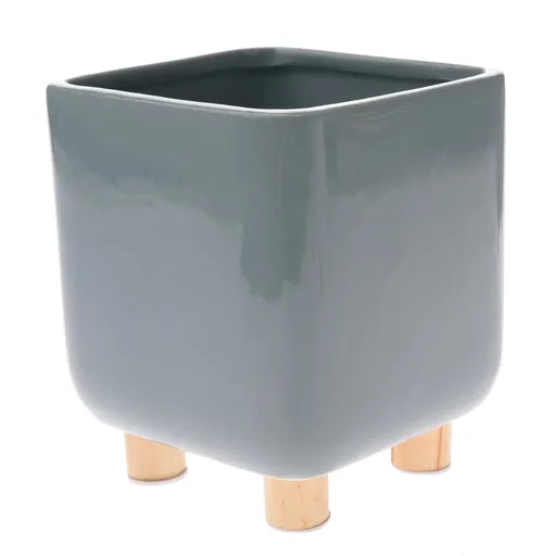 Keramický obal na kvetináč Roland zelená, 14,2 x 16,6 cm