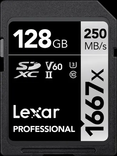 Lexar Pre 1667X SDXC UHS-II U3 (V60) R250/W120 128G