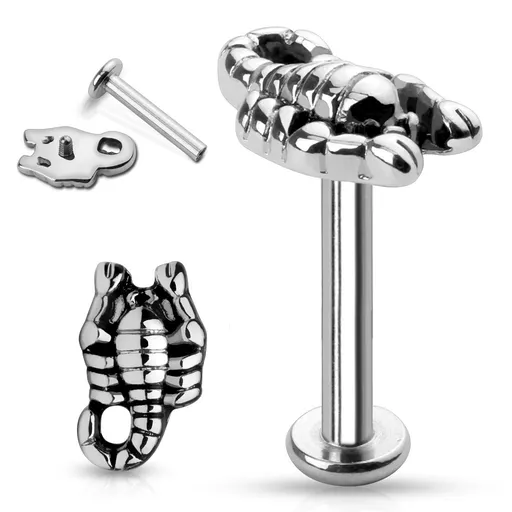 Piercing do brady Labret so škorpiónom