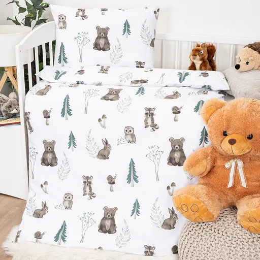 4Home Detské bavlnené obliečky do postieľky Forest Friends, 100 x 135 cm, 40 x 60 cm