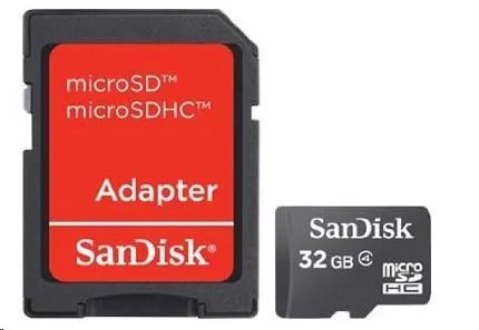 SanDisk MicroSDHC karta 32GB (Class 4) + adaptér