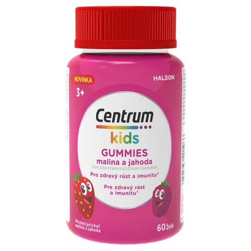 CENTRUM Kids gummies multivitamín pre deti malina a jahoda želé 60 kusov